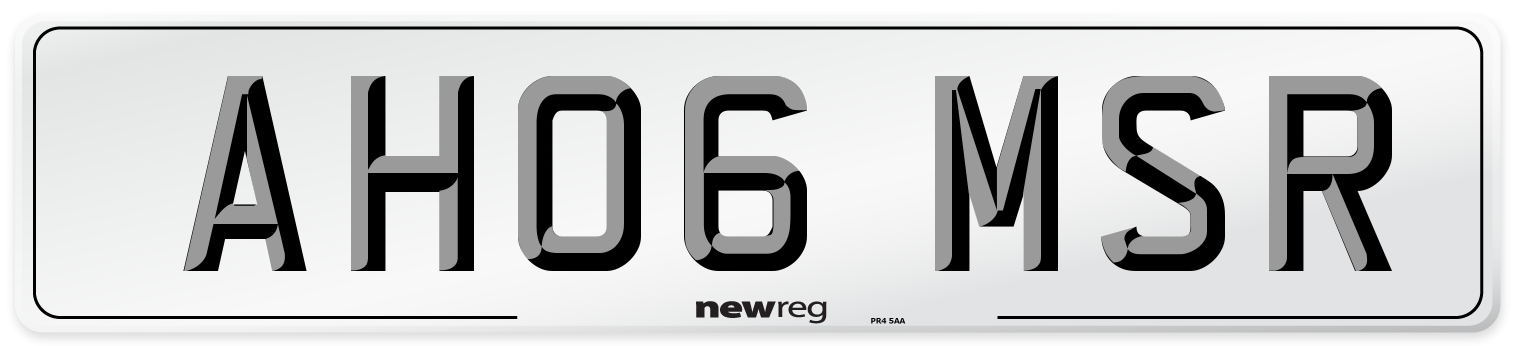 AH06 MSR Number Plate from New Reg